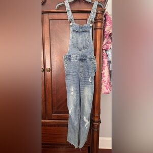 HH Jeans Distressed Denim Overalls